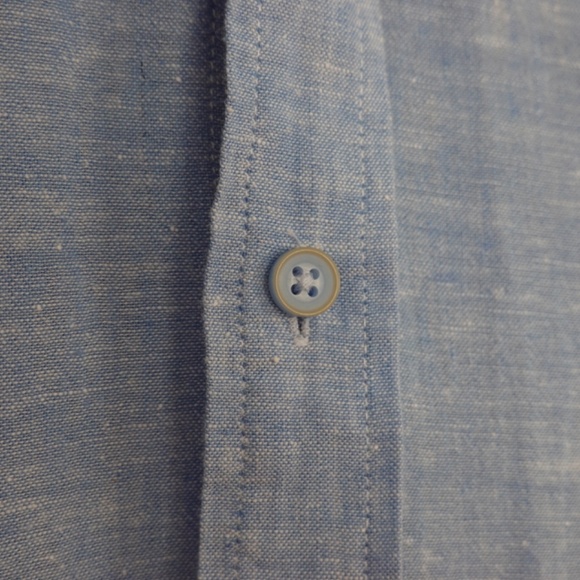 Report Collection Linen/Cotton Mens Long Sleeve Shirt Size M - Picture 3 of 5